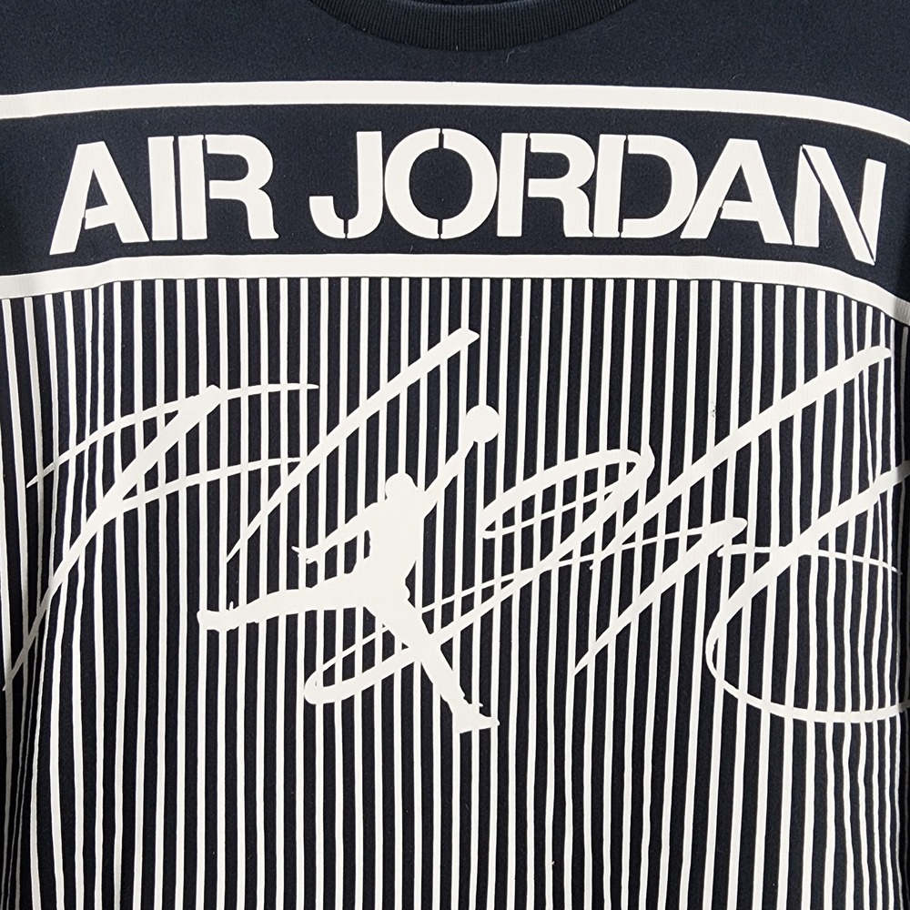 Nike Air Jordan Sweatshirt Men 3XL Black Striped Colossal Flight Jumpman Graphic